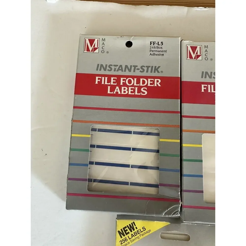 lot of 5 packs file folder labels (2x 3m post it hanging and 3x instant sticks )